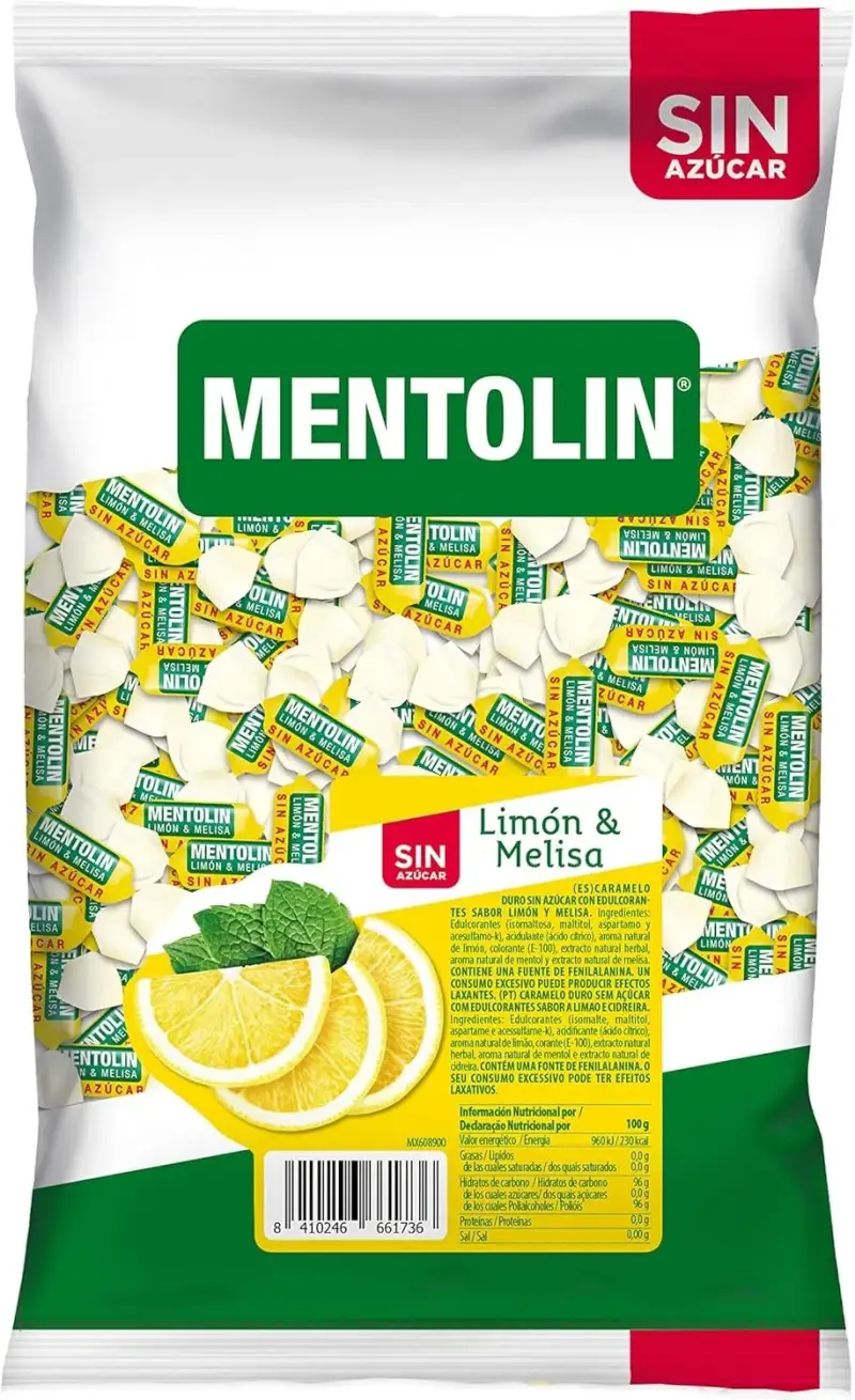 Mentolín Limón & Melisa Caramelo sin Azúcar 1Kg Mentolín Limón & Melisa Caramelo sin Azúcar 1Kg