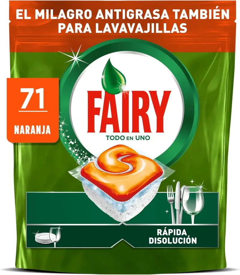 71 Cápsulas Lavavajillas Fairy Original Todo En Uno Naranja 71 Cápsulas Lavavajillas Fairy Original Todo En Uno Naranja