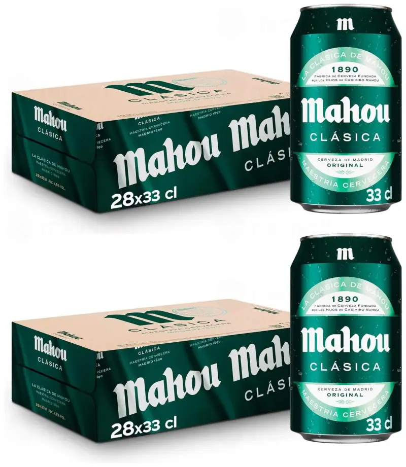56x 33cl Latas Mahou Clásica Cerveza Dorada Lager 56x 33cl Latas Mahou Clásica Cerveza Dorada Lager