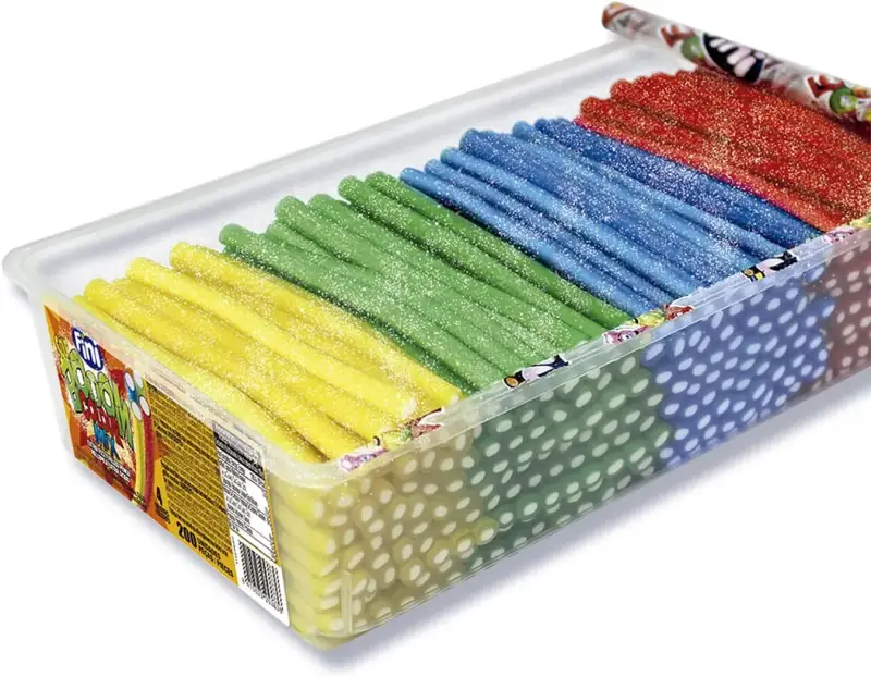 Fini Golosinas - Rellepica Sour Boom Mix 4 Colores Tarro 200 uds Fini Golosinas - Rellepica Sour Boom Mix 4 Colores Tarro 200 uds