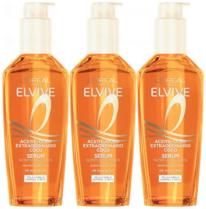 3x100ml L'Oréal Paris Elvive Aceite Extraordinario Sérum Coco 3x100ml L'Oréal Paris Elvive Aceite Extraordinario Sérum Coco