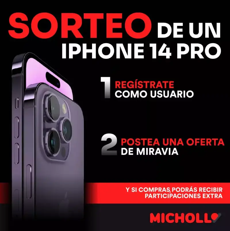 SORTEO: Gana un iPhone 14 Pro SORTEO: Gana un iPhone 14 Pro