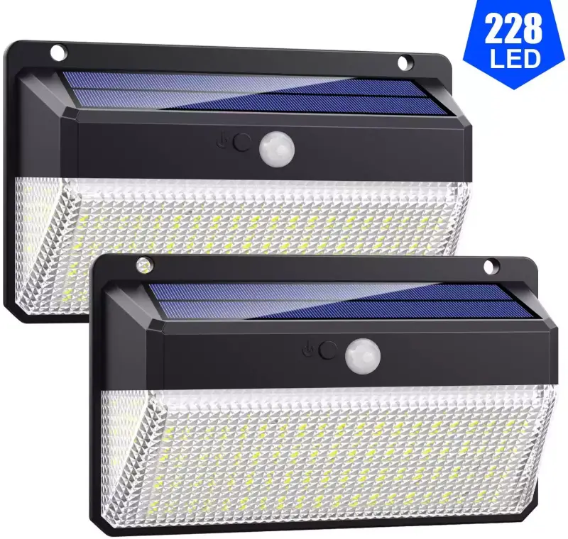 2 focos solares 228 LED 2 focos solares 228 LED