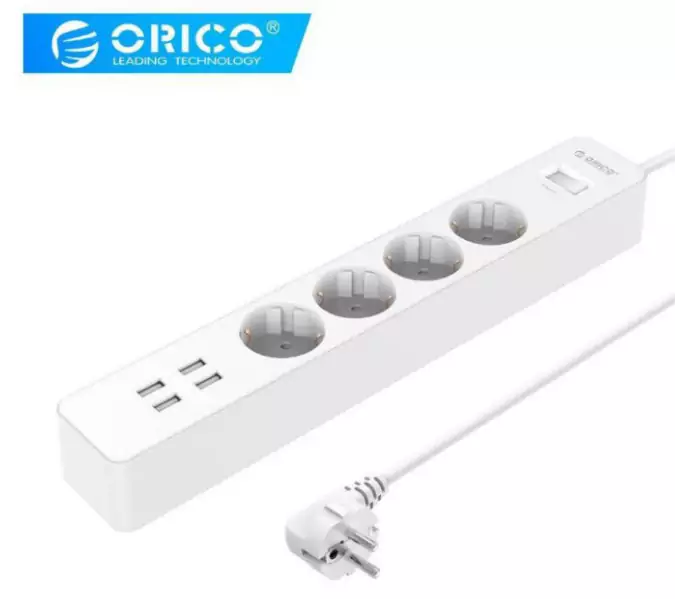 Regleta con 3 enchufes + 2 USB Regleta con 3 enchufes + 2 USB