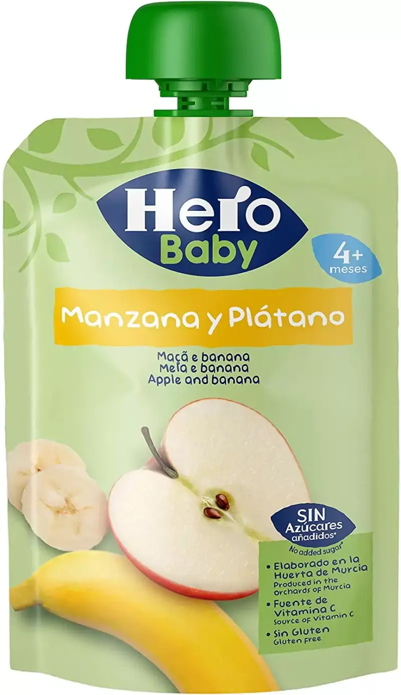 Bolsita de fruta manzana y plátano Hero Baby Bolsita de fruta manzana y plátano Hero Baby