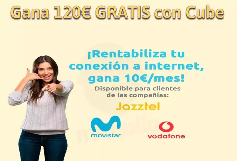 Gana 120€ GRATIS para clientes de fibra Movistar, Jazztel y Vodafone Gana 120€ GRATIS para clientes de fibra Movistar, Jazztel y Vodafone