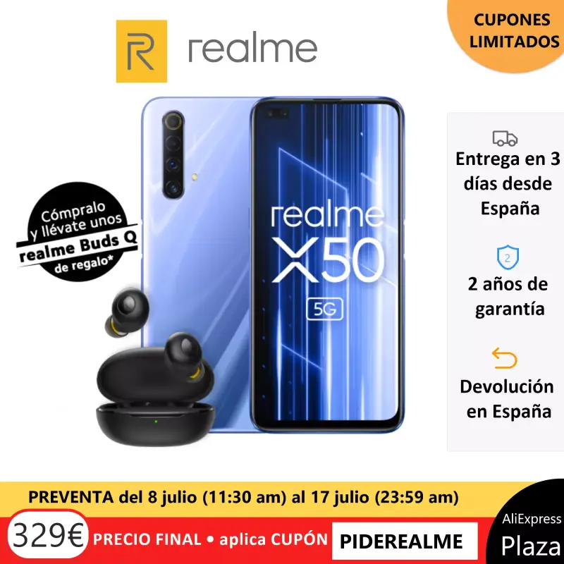 Realme X50 6GB 128GB + Realme EarBuds Realme X50 6GB 128GB + Realme EarBuds