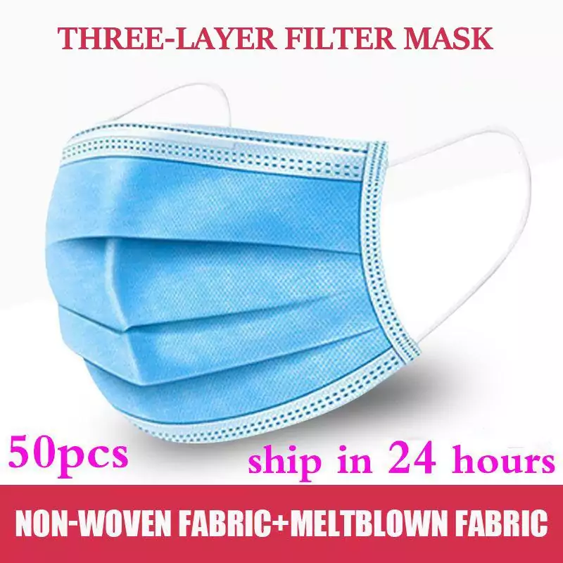 100 Mascarillas de protección quirúrgica de 3 capas 100 Mascarillas de protección quirúrgica de 3 capas