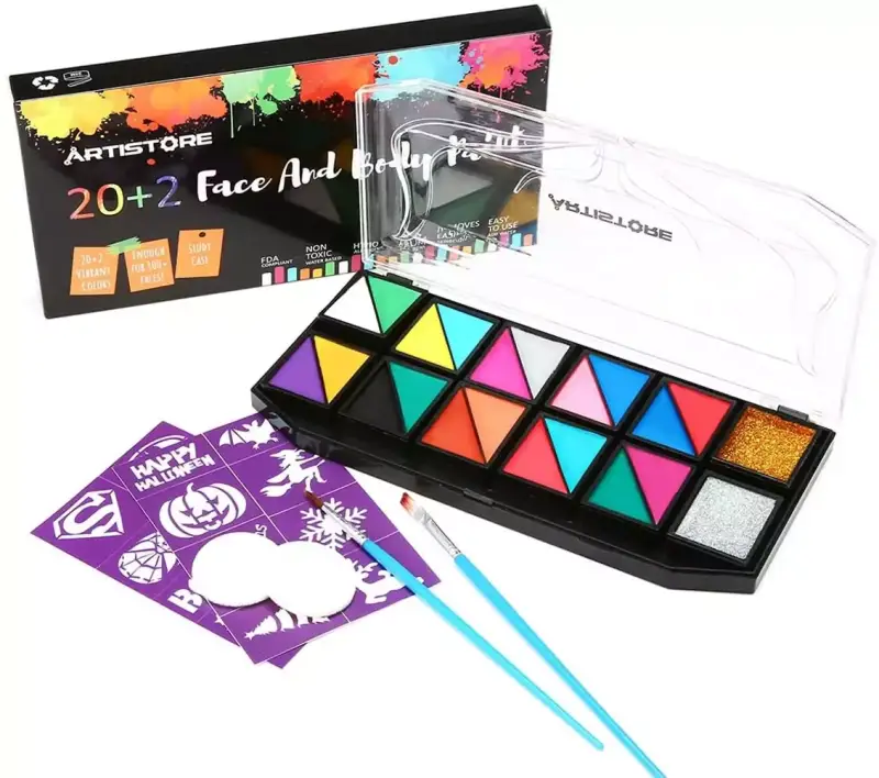 Set de 22 pinturas faciales y pinceles ARTISTORE Set de 22 pinturas faciales y pinceles ARTISTORE