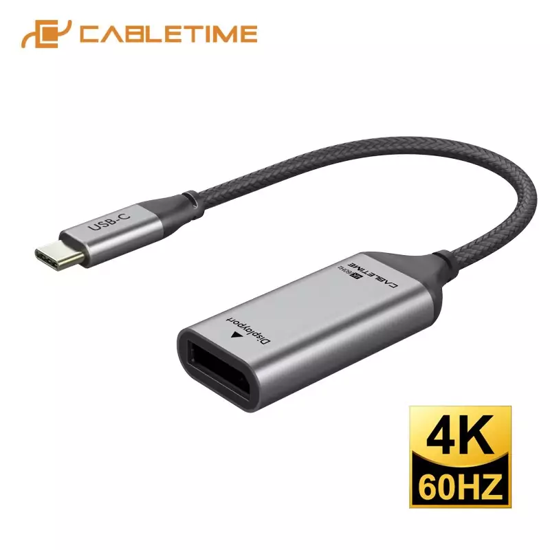 Adaptador USB C a Displayport 4K 60Hz Cabletime Adaptador USB C a Displayport 4K 60Hz Cabletime