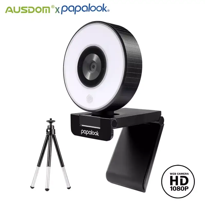 WebCam 1080p Ausdom con iluminación LED + Trípode WebCam 1080p Ausdom con iluminación LED + Trípode