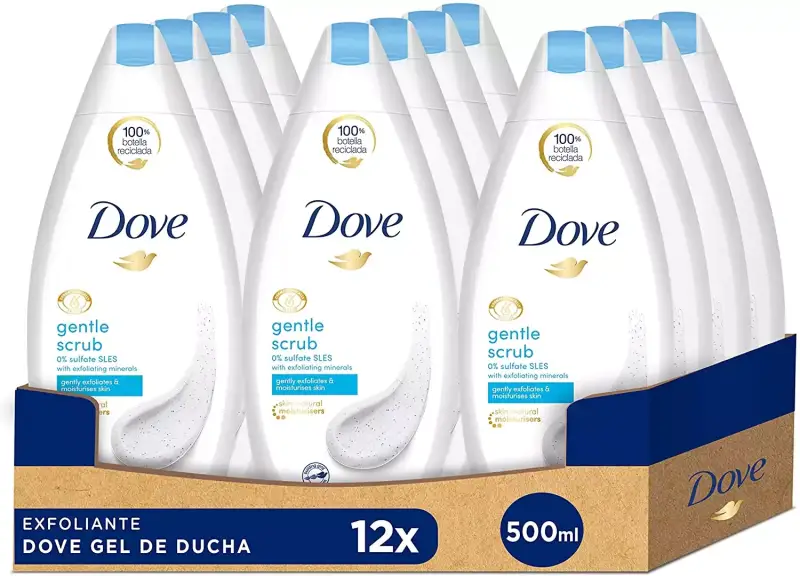 Pack de 12 Dove Gel de Ducha Exfoliante 500ml Pack de 12 Dove Gel de Ducha Exfoliante 500ml