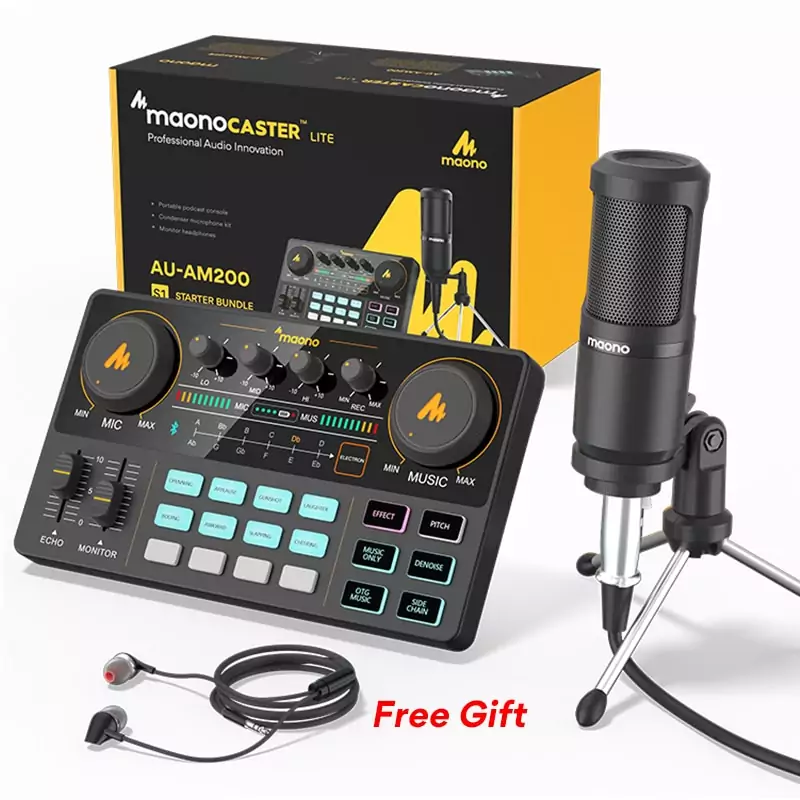 Micrófono de condensador + Trípode + Mesa efectos + cableado + Auriculares Micrófono de condensador + Trípode + Mesa efectos + cableado + Auriculares