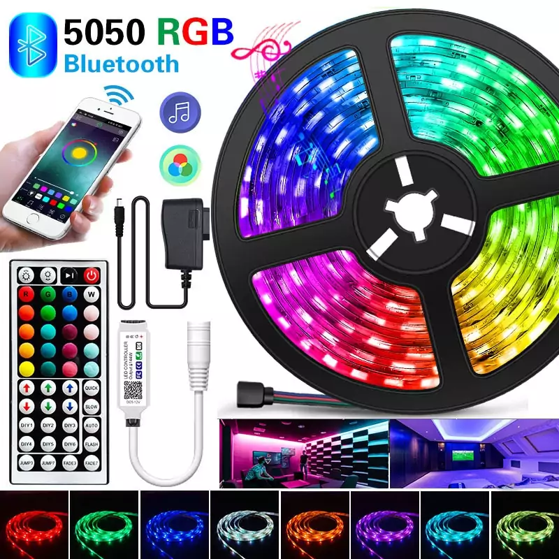 Tira de LED SMD5050 Bluetooth 5 Metros + Accesorios Tira de LED SMD5050 Bluetooth 5 Metros + Accesorios