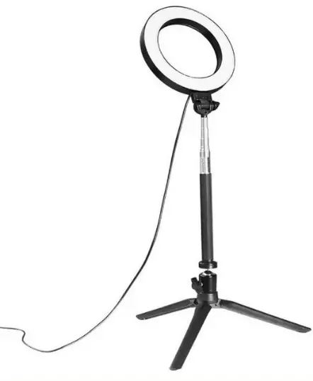 Anillo LED 6" con trípode + palo telescópico Anillo LED 6" con trípode + palo telescópico