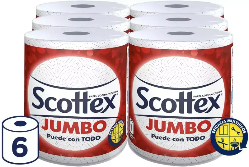 18 Rollos Scottex Jumbo Papel de Cocina 18 Rollos Scottex Jumbo Papel de Cocina