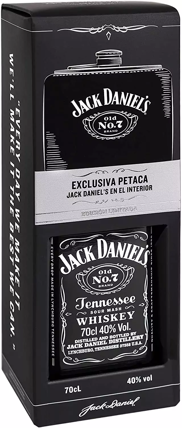 70CL Whiskey Jack Daniel's Tennessee + Petaca 70CL Whiskey Jack Daniel's Tennessee + Petaca