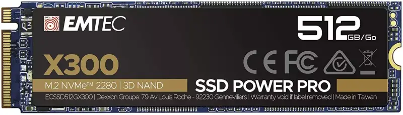 SSD Emtec X300 NVMe 512GB SSD Emtec X300 NVMe 512GB
