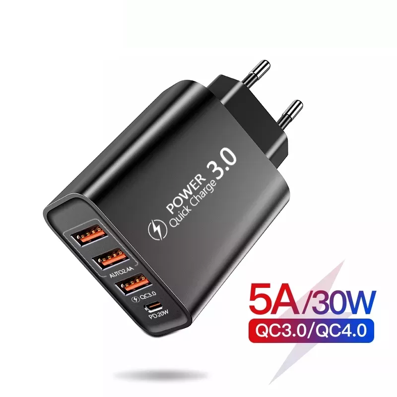 Cargador 4 puertos 30W Cargador 4 puertos 30W