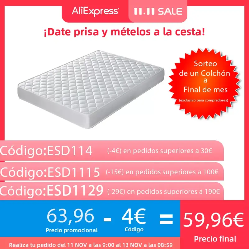 Colchón de espuma visco Dragostino 90x190 Colchón de espuma visco Dragostino 90x190