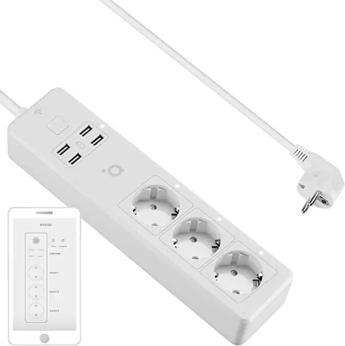 Regleta WiFi con 4 puertos USB y 3 salidas AC Regleta WiFi con 4 puertos USB y 3 salidas AC