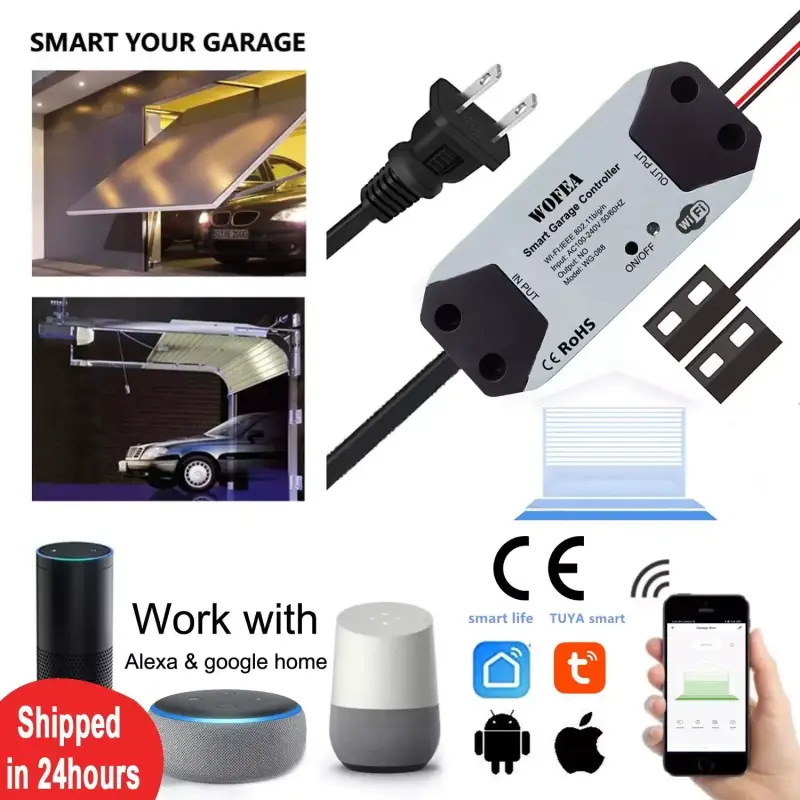 Controlador Puertas del Garaje WiFi con Alexa Controlador Puertas del Garaje WiFi con Alexa
