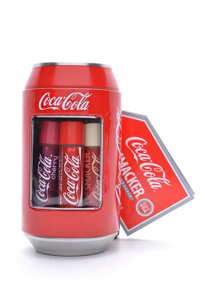 Caja de Metal de Coca Cola con 6 Bálsamos Lip Smacker Caja de Metal de Coca Cola con 6 Bálsamos Lip Smacker
