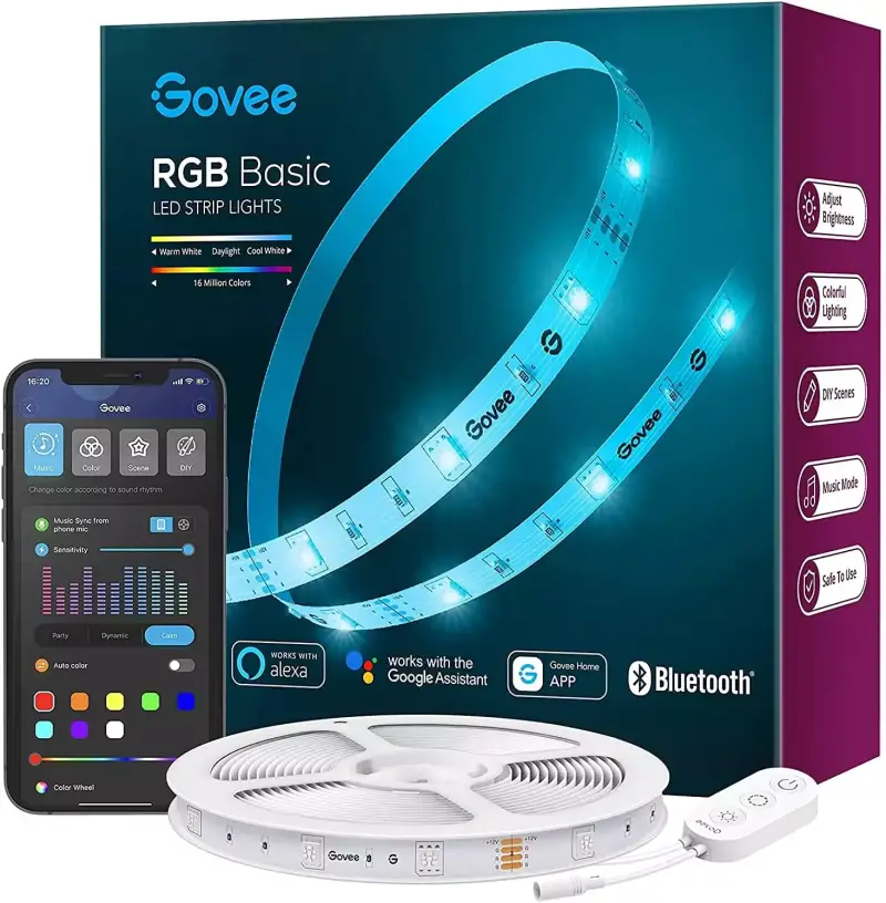 Tira LED RGB 5m WiFi y Bluetooth Govee Tira LED RGB 5m WiFi y Bluetooth Govee