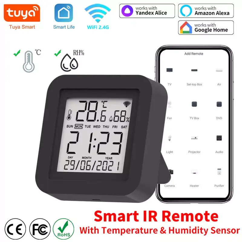 Control Remoto IR Tuya Domótico + Temperatura + Humedad Control Remoto IR Tuya Domótico + Temperatura + Humedad