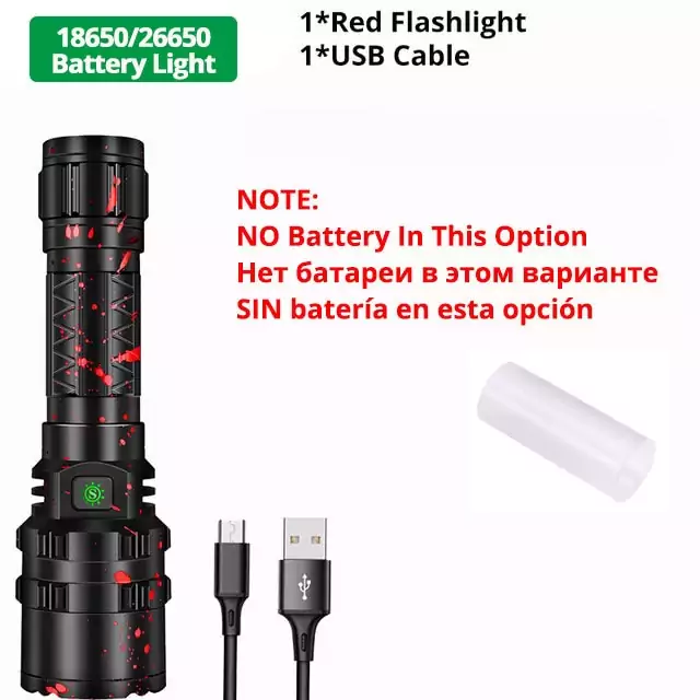 Linterna LED XHP220 de alta potencia + Accesorios Linterna LED XHP220 de alta potencia + Accesorios
