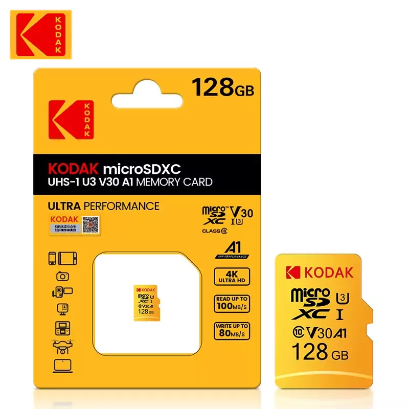 Kodak tarjeta Micro SD Clase 10 128GB Kodak tarjeta Micro SD Clase 10 128GB