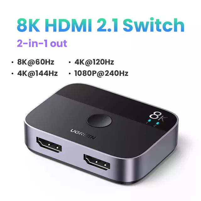 Splitter-Switch HDMI Doble 8K UGreen Splitter-Switch HDMI Doble 8K UGreen