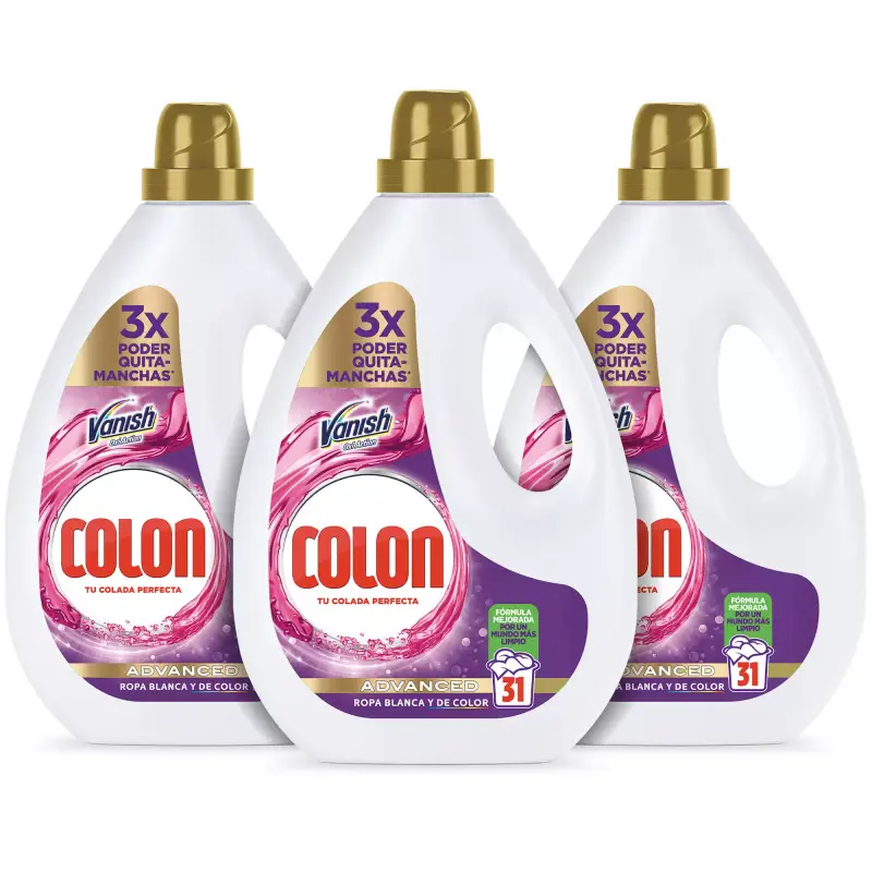 3x 31 Lavados Detergente para lavadora Colon Vanish Advanced 3x 31 Lavados Detergente para lavadora Colon Vanish Advanced