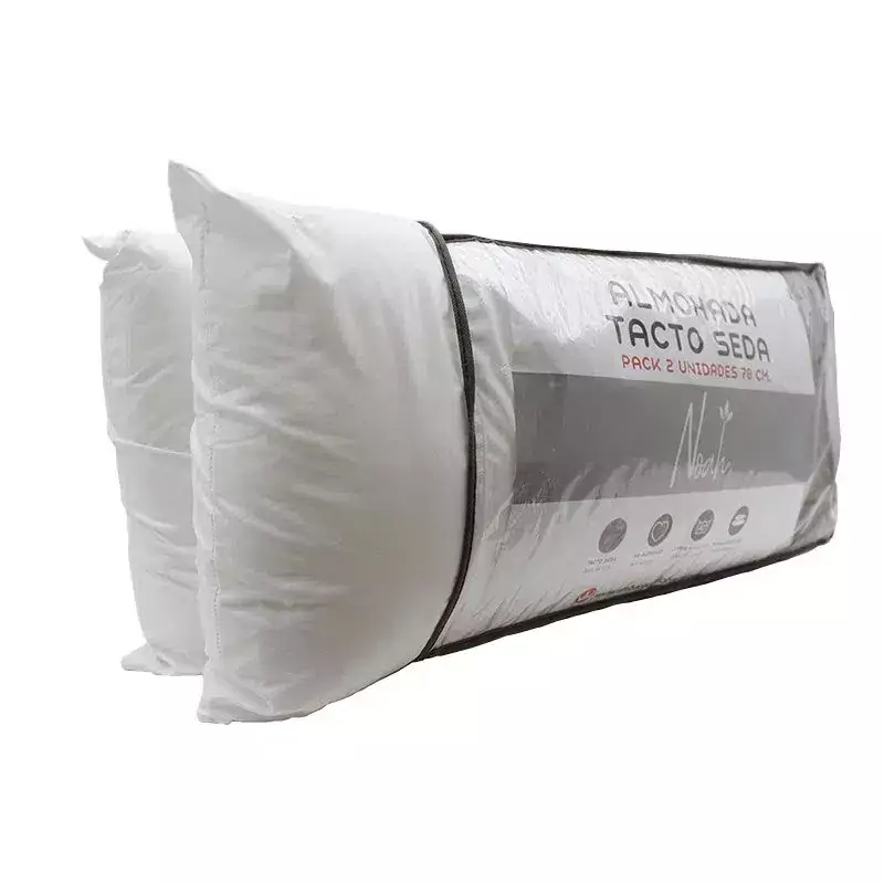 Pack de 4 almohadas fibra seda antialérgica 70 cm Pack de 4 almohadas fibra seda antialérgica 70 cm