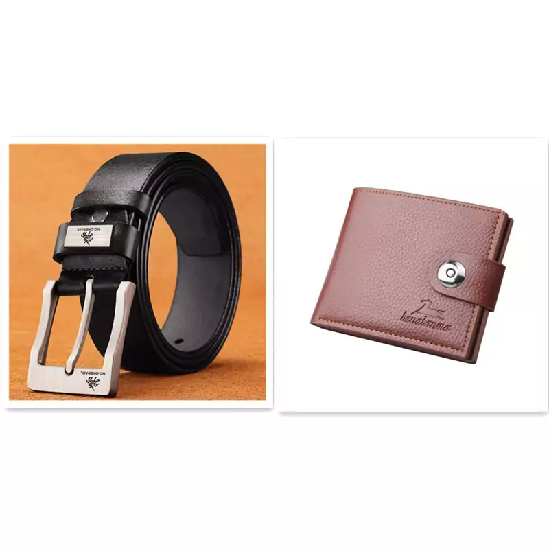Conjunto de billetera + Cinturón para hombre Conjunto de billetera + Cinturón para hombre