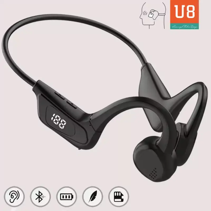 Auriculares óseos U8 con BT y ranura microSD Auriculares óseos U8 con BT y ranura microSD