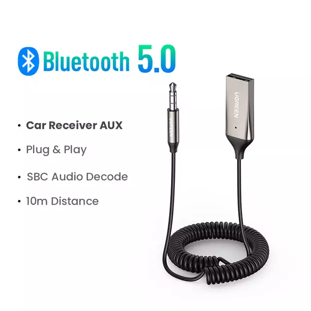 Receptor Bluetooth USB + jack 3,5mm para coche Receptor Bluetooth USB + jack 3,5mm para coche