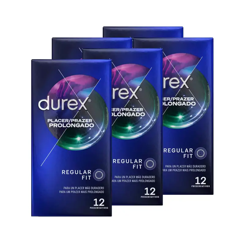 Pack 5x 12 condones Placer Prolongado de Durex Pack 5x 12 condones Placer Prolongado de Durex