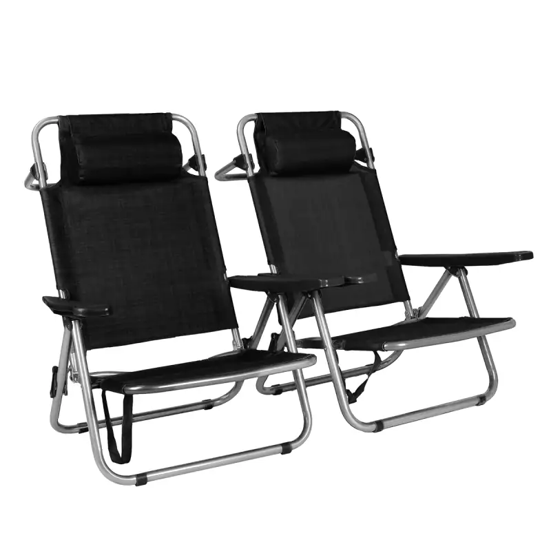 Pack de 2 Sillas de playa reclinables en 4 posiciones Pack de 2 Sillas de playa reclinables en 4 posiciones