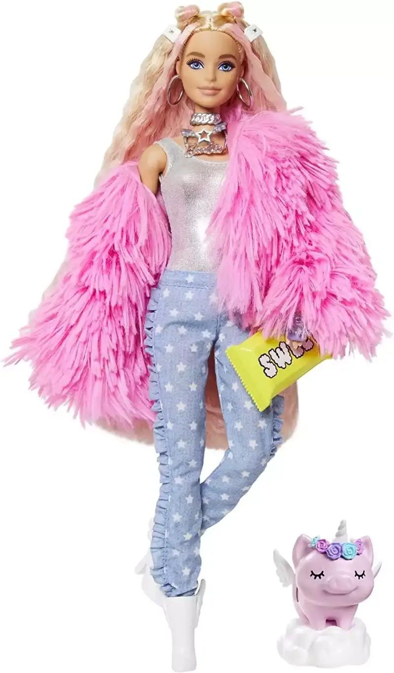 Barbie Extra con pelo rosado + mascota y accesorios Barbie Extra con pelo rosado + mascota y accesorios