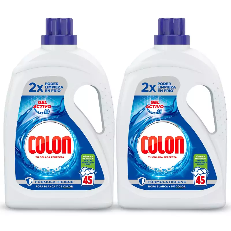 2x Colon Detergente para la Ropa con Gel Activo de 45 Lavados 2x Colon Detergente para la Ropa con Gel Activo de 45 Lavados