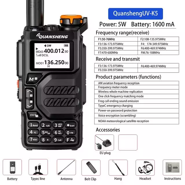 Walkie Talkie Bi-Banda Quansheng UVK5 Walkie Talkie Bi-Banda Quansheng UVK5