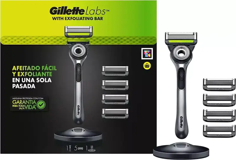 Maquinilla de Afeitar Gillette Labs + 5 Recambios + Base Metal Maquinilla de Afeitar Gillette Labs + 5 Recambios + Base Metal