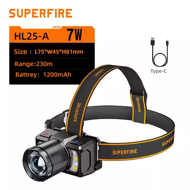 Linterna de Cabeza LED Superfire Linterna de Cabeza LED Superfire