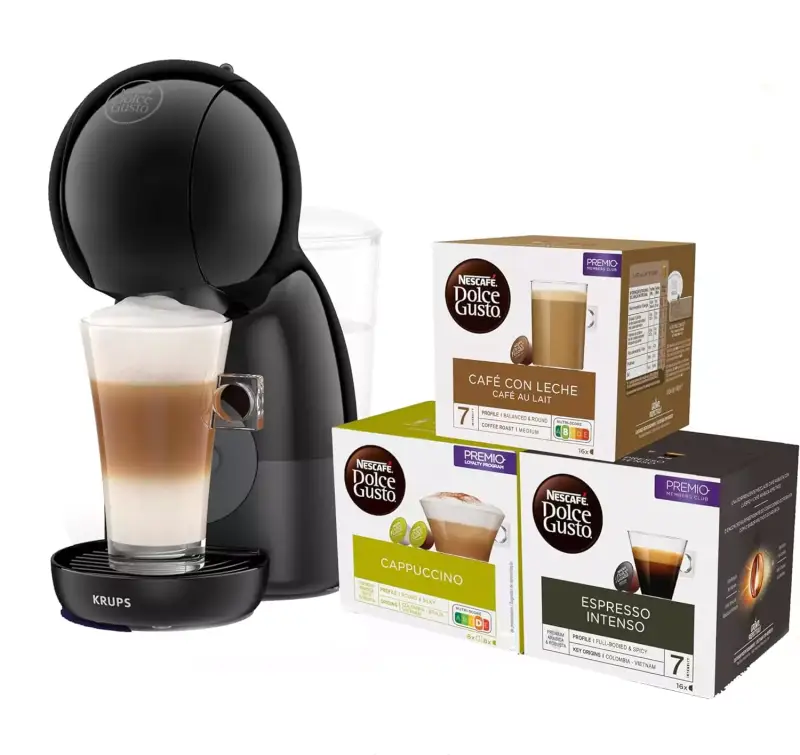Cafetera Krups Piccolo XS + 48 Cápsulas Dolce Gusto Cafetera Krups Piccolo XS + 48 Cápsulas Dolce Gusto