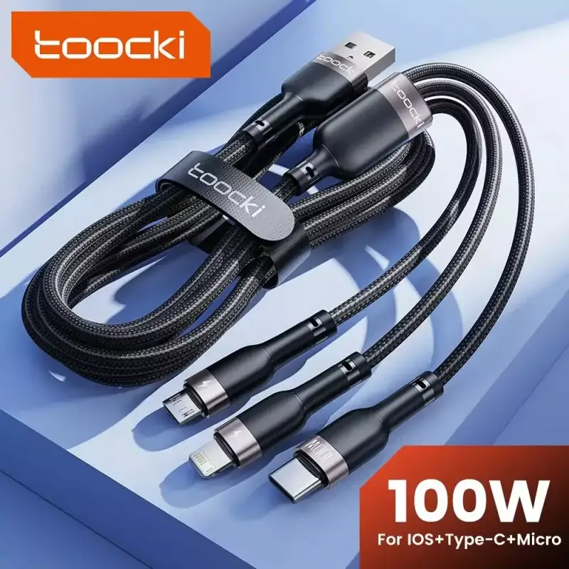 Cable de carga 3 en 1 100W Toocki Cable de carga 3 en 1 100W Toocki