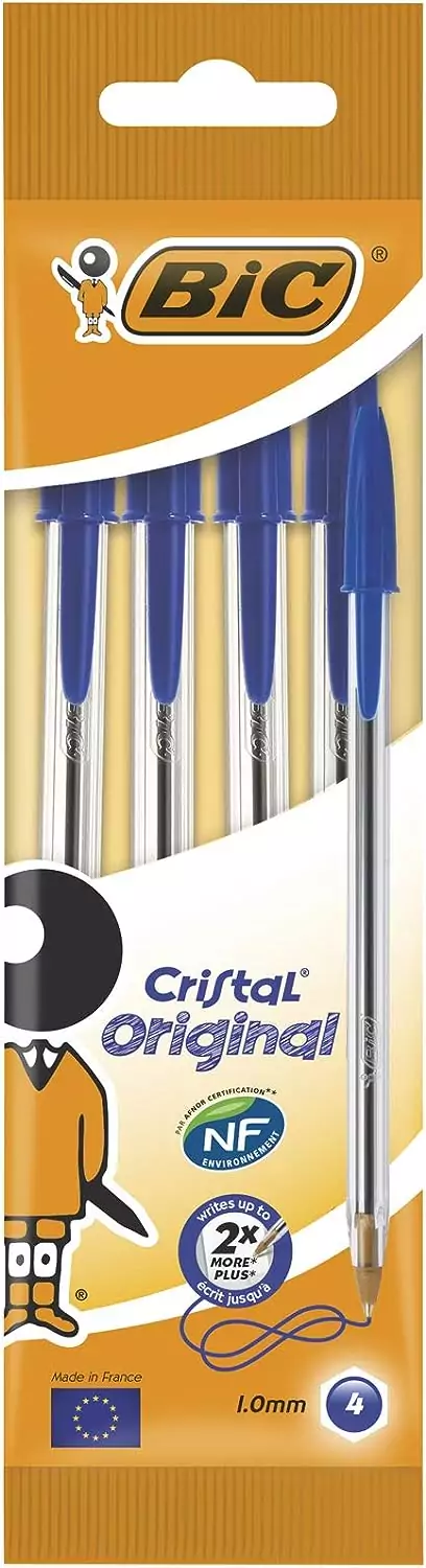 4x Bolígrafo BiC Cristal medium Azul 4x Bolígrafo BiC Cristal medium Azul