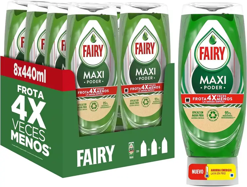 8x440ml Fairy Maxi Poder Líquido Lavavajillas 8x440ml Fairy Maxi Poder Líquido Lavavajillas
