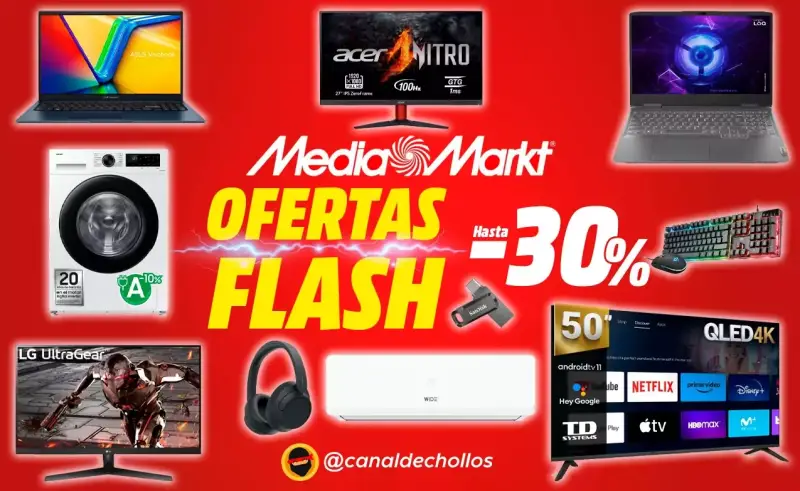 Hasta 30% Dto. en las Ofertas Flash en Mediamarkt Hasta 30% Dto. en las Ofertas Flash en Mediamarkt