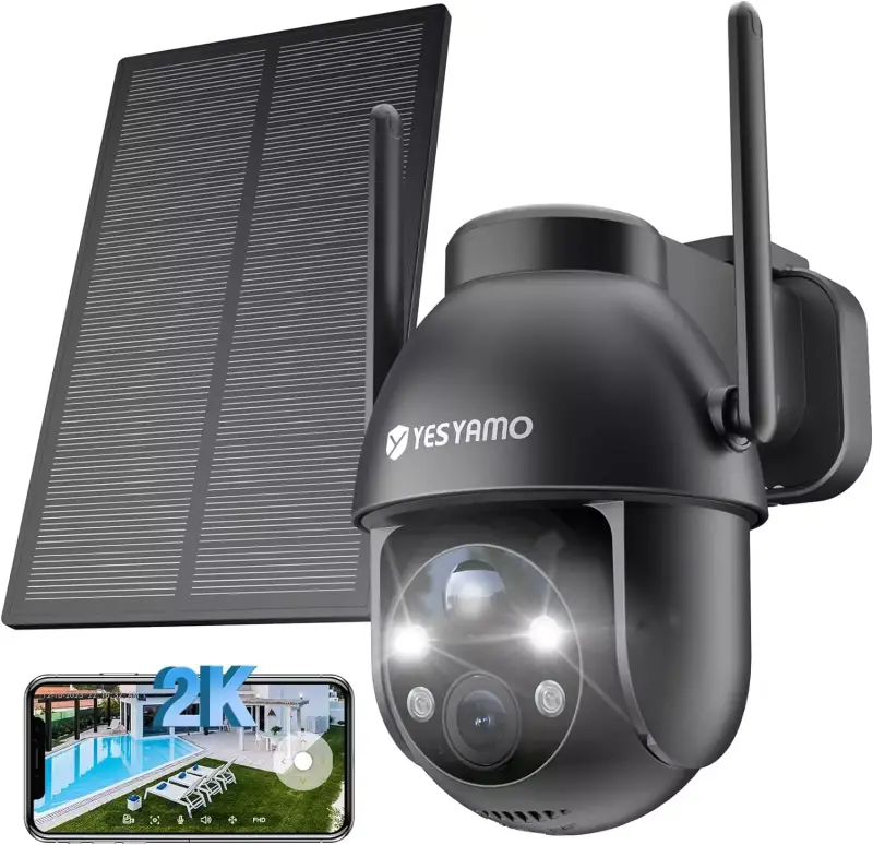 Cámara de Vigilancia WiFi Exterior 2K Yeskamo 360º Cámara de Vigilancia WiFi Exterior 2K Yeskamo 360º